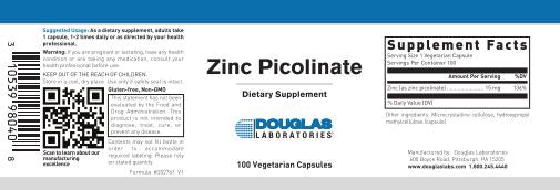 Zinc Picolinate 15MG  100 Veg Caps  by Douglas Laboratories