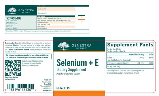 Selenium + E (60 tabs) by Genestra Brands