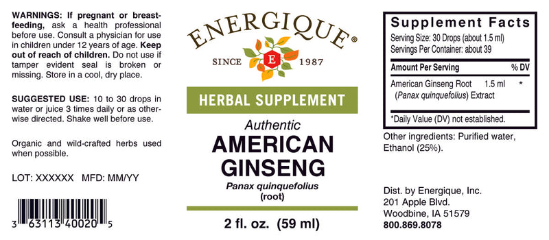 American Ginseng 2 oz by Energique