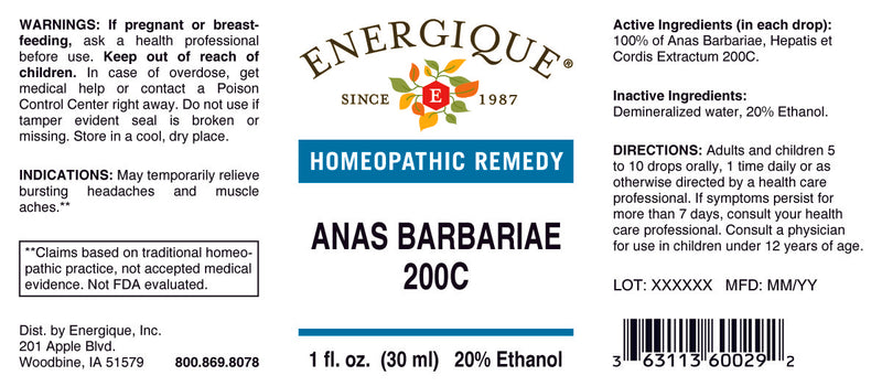 Anas Barbariae 200C 1 oz by Energique