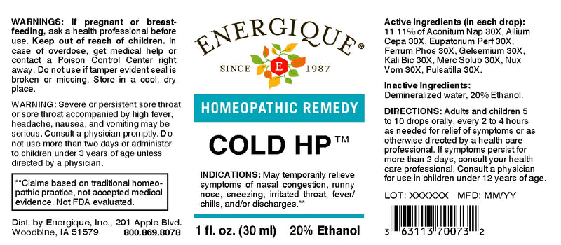 Cold HP 1 oz by Energique