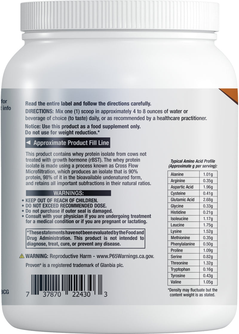 Wellness Code™ Whey Protein Isolate Chocolate 437gm/15.4oz gm By Life Extension