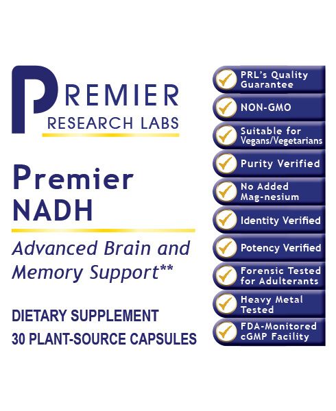 NADH, Premier (30 Capsules) by Premier Research Labs