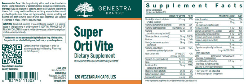 Super Orti Vite (120caps) by Genestra Brands