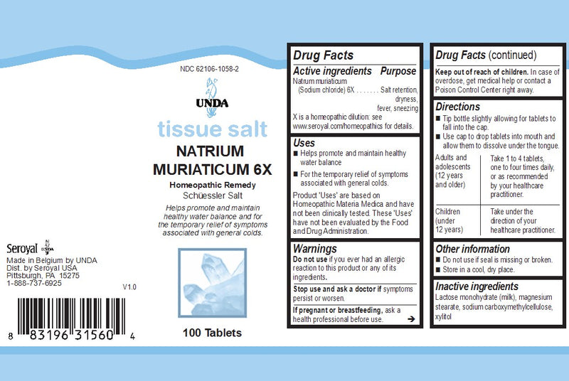 Natrium Muriaticum 6X (Salt) 100 tabs (15 g) by Unda