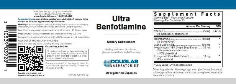 Ultra Benfotiamine (60 V-caps) by Douglas Laboratories