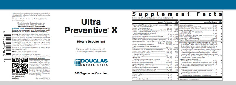 Ultra Preventive X Vegetarian Capsules (240 V-caps) by Douglas Laboratories