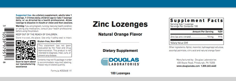 Zinc Lozenges (100 tabs) by Douglas Laboratories
