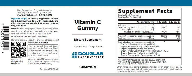 Vitamin C Gummy (100 gummies) by Douglas Laboratories