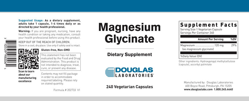 Magnesium Glycinate (240 caps) by Douglas Laboratories