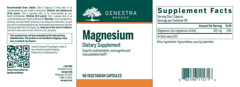 Magnesium (90 caps) by Genestra Brands