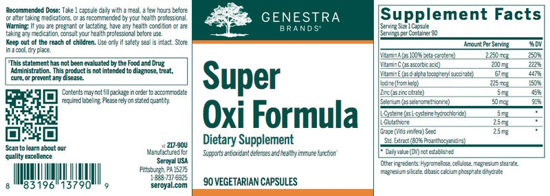 Super Oxi (AO) Formula (90 caps) by Genestra Brands