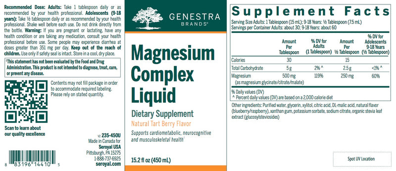 Magnesium Complex Liquid (450 ml) by Genestra Brands