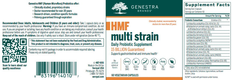 HMF Multistrain 15 Billion  (60 caps) by Genestra Brands