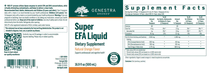 Super EFA Liquid Orange (500 ml) by Genestra Brands