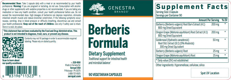 Berberis Formula (90 caps) by Genestra Brands
