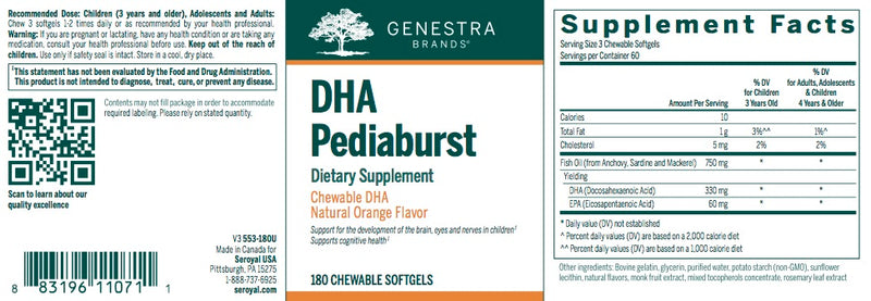 DHA Pediaburst (180 caps) by Genestra Brands