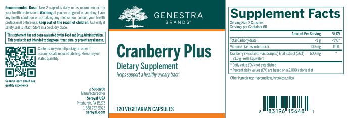 Cranberry Plus (120 caps ) by Genestra Brands