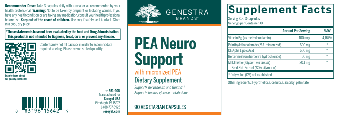PEA Neuro Support 90 veg caps by Genestra Brands