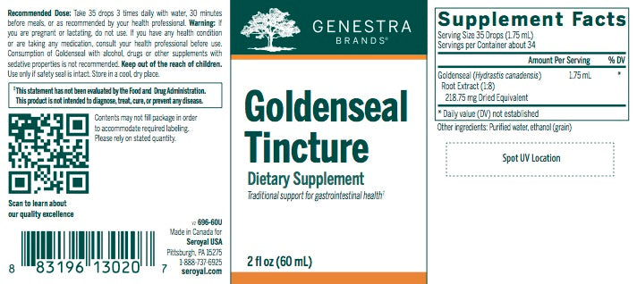 Goldenseal Tincture (60 ml) by Genestra Brands