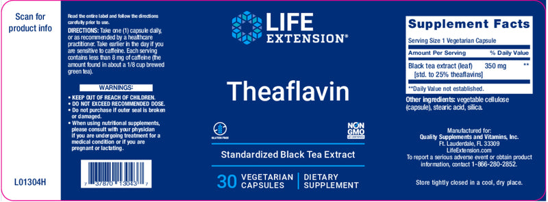 Theaflavin Standardized Extract 30 veg caps by Life Extension