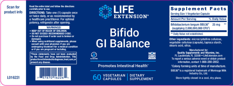 Bifido GI Balance 60 veg caps by Life Extension
