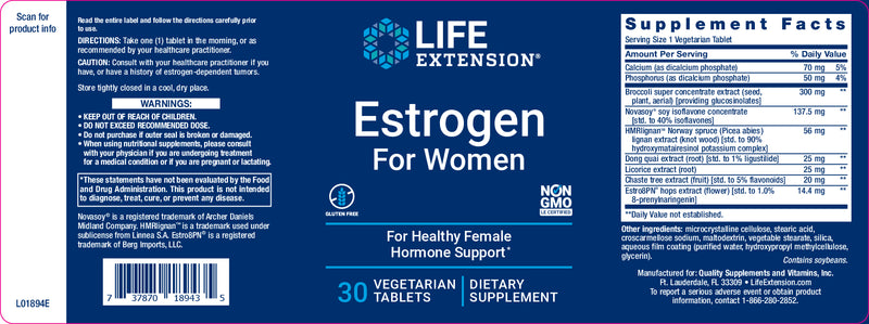 Estrogen For Women 30 veg caps by Life Extension