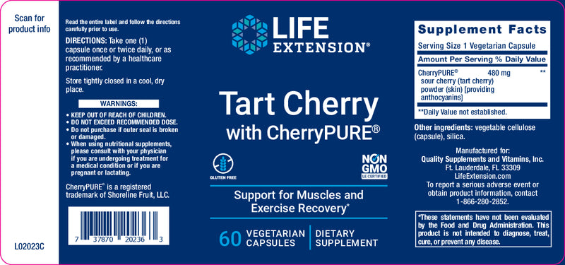 Tart Cherry with CherryPURE® 60 veg caps by Life Extension