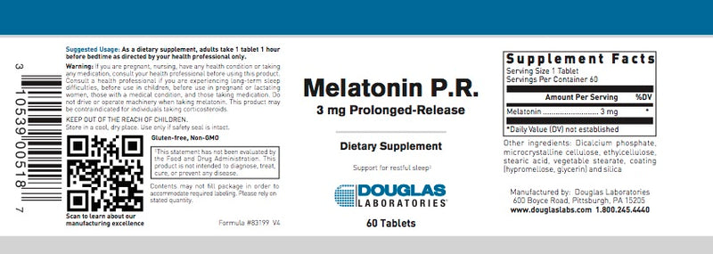 Melatonin P.R. (60 tabs) by Douglas Laboratories
