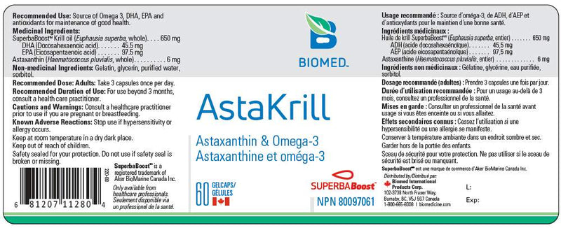 AstaKrill 60 gelcaps by BioMed