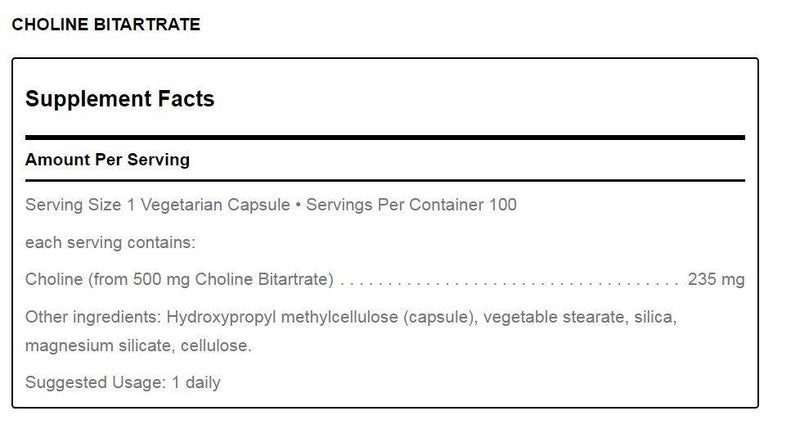 Choline Bitartrate (100 caps) by Douglas Laboratories