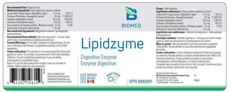 Lipidzyme 90 capsules by BioMed