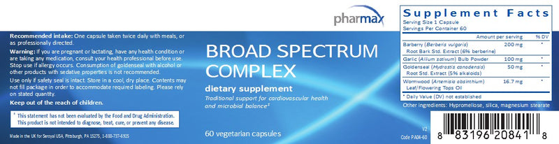 Broad Spectrum Complex (60 caps) by Pharmax