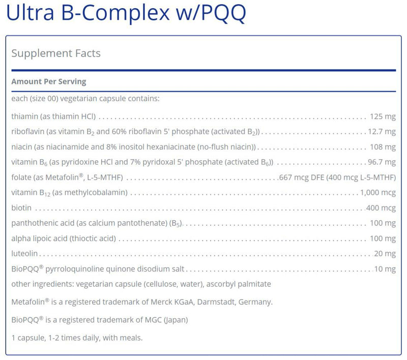 Ultra B-Complex w/PQQ 60&