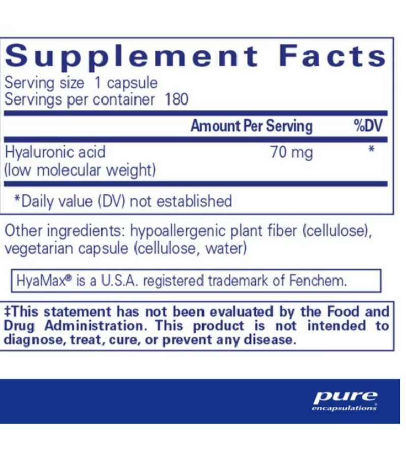 Hyaluronic Acid 180 caps by Pure Encapsulations