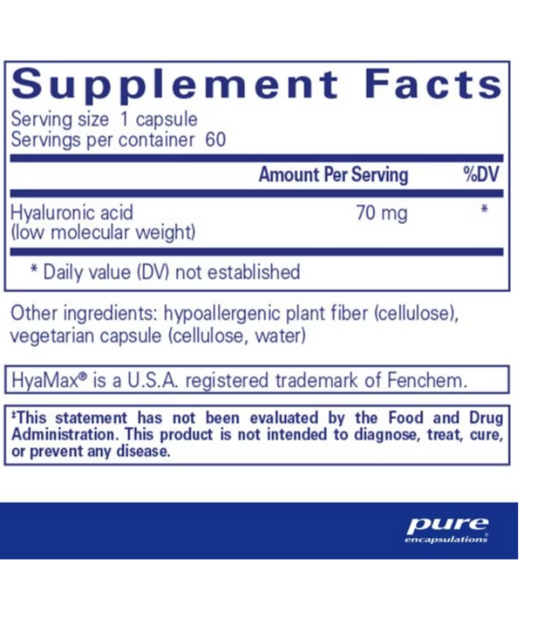Hyaluronic Acid 60 caps By Pure Encapsulations