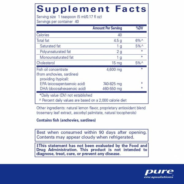 EPA/DHA liquid 200 mL by Pure Encapsulations