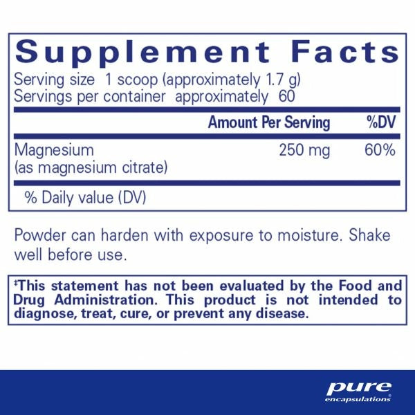 Magnesium (powder) 107 gr by Pure Encapsulations