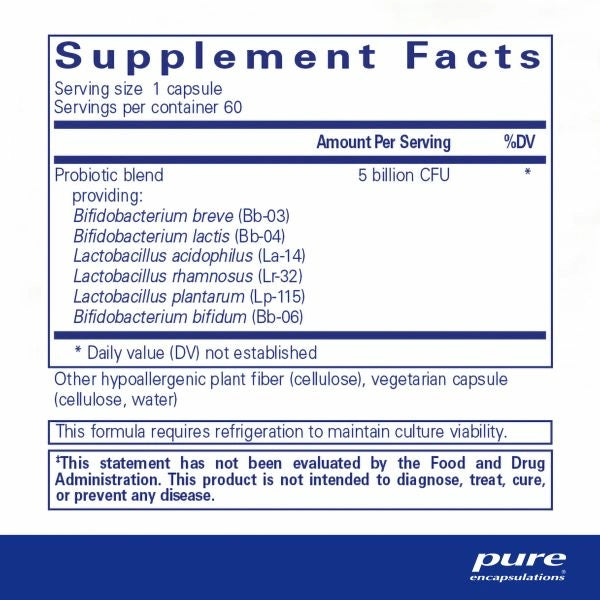 PureProbiotic ( Allergan Free) 60 caps  by Pure Encapsulations