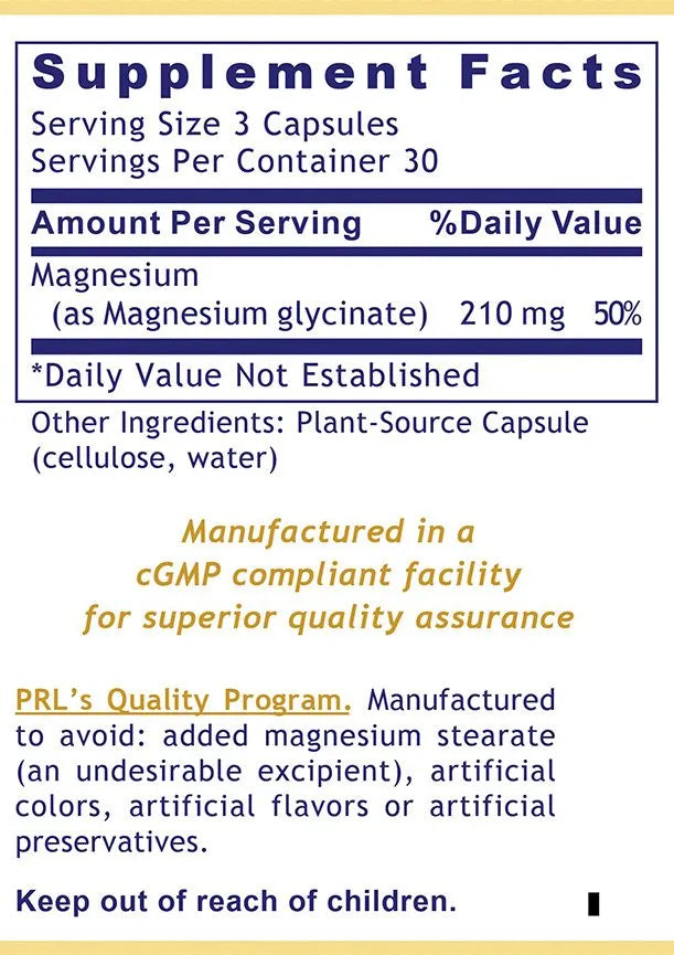 Magnesium Glycinate 90 plant sourced caps by Premier Research Labs