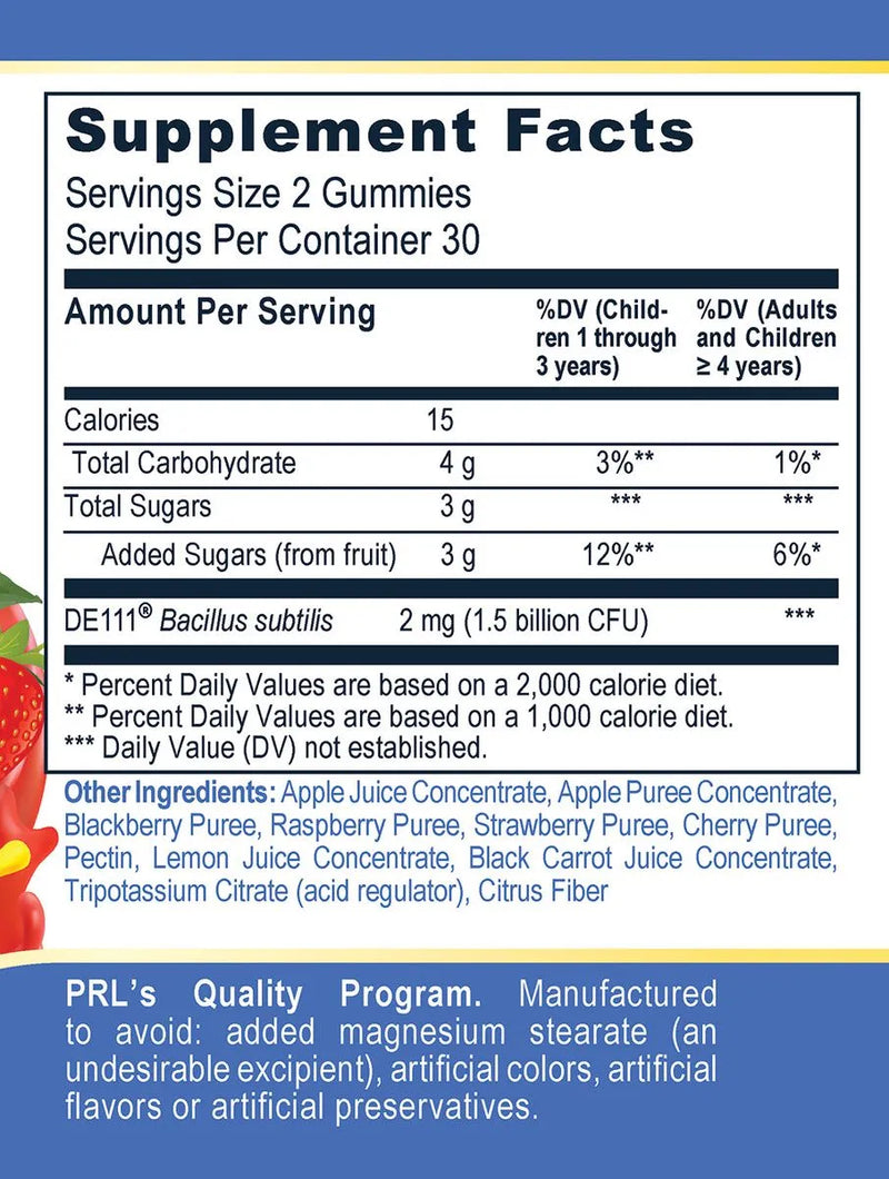 Kids Fruit Buddies Probiotic Gummies 30 ct by Premier Research Labs