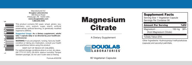 Magnesium Citrate 90 veg caps by Douglas Laboratories