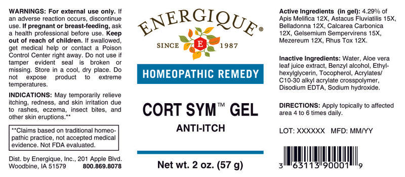 Cort Sym Gel Anti Itch 2 oz by Energique
