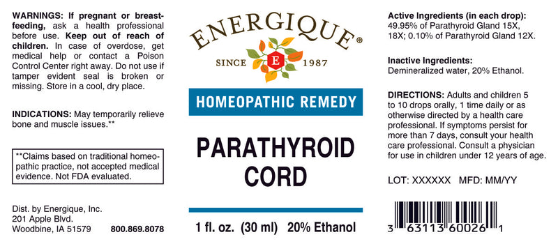 Parathyroid Cord 1 oz by Energique