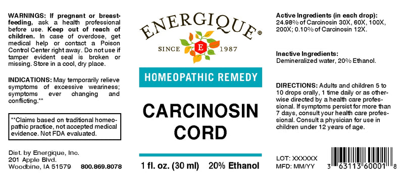 Carcinosin Cord 1 oz by Energique