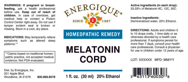 Melatonin Cord 1oz  by Energique