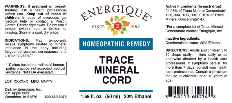 Trace Mineral Cord 1.69 oz by Energique