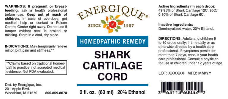 Shark Cartilage Cord 2 oz by Energique