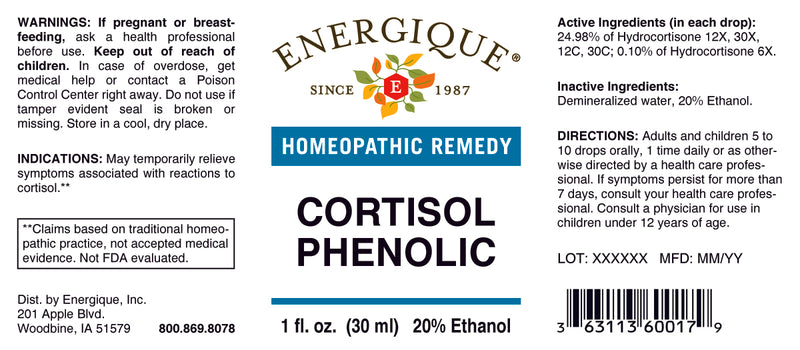 Cortisol  Phenolic 1 oz by Energique