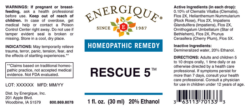 Rescue 5 1 oz by Energique